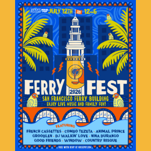 Flyer for Ferry Fest 2026 on orange background