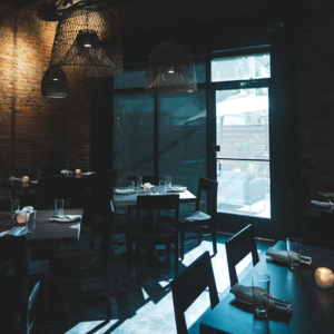 Tables at iNDO restaurant