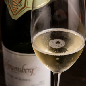 Blanc de Blancs with glass