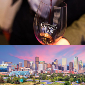 WSGT glass and skyline of Denver, CO