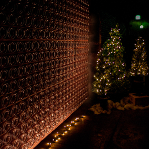 Schramsberg wine caves with Christmas trees