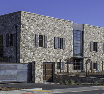 Exterior of the Davies Vineyards hospitality facility in St. Helena, California