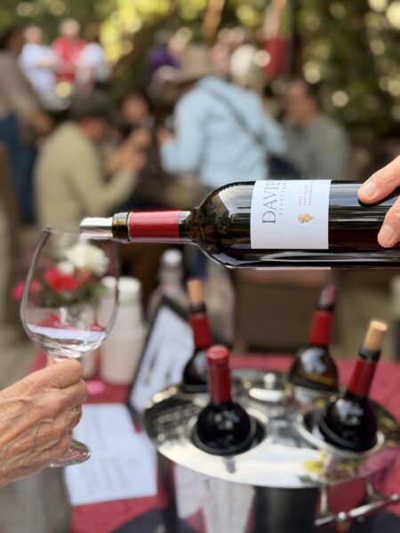 Davies Cabernet Sauvignon being poured into a glass