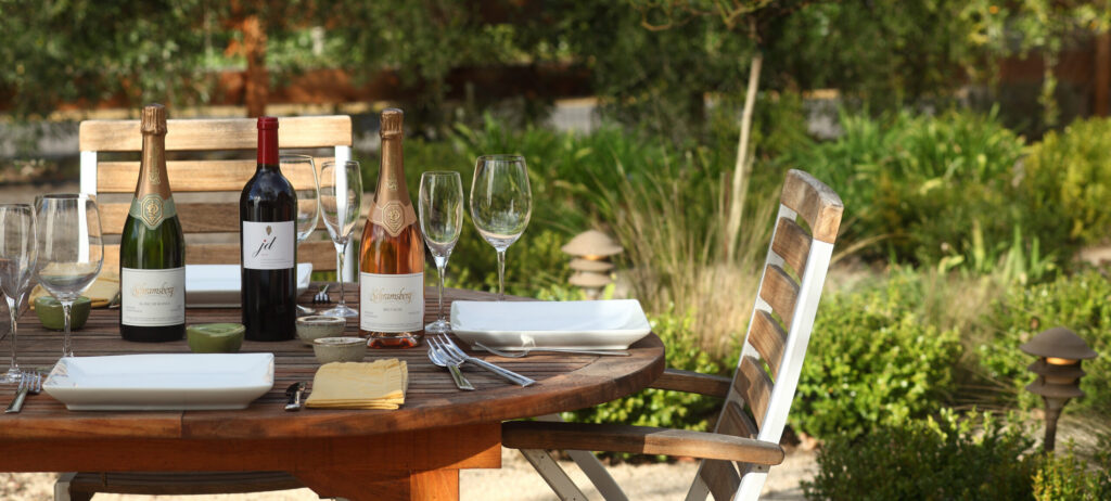 Table setting with Schramsberg and Davies Wines