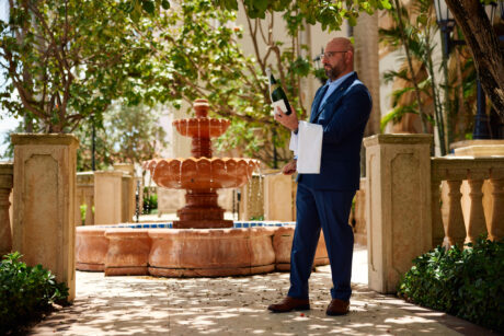 Somm with a bottle of Schramsberg