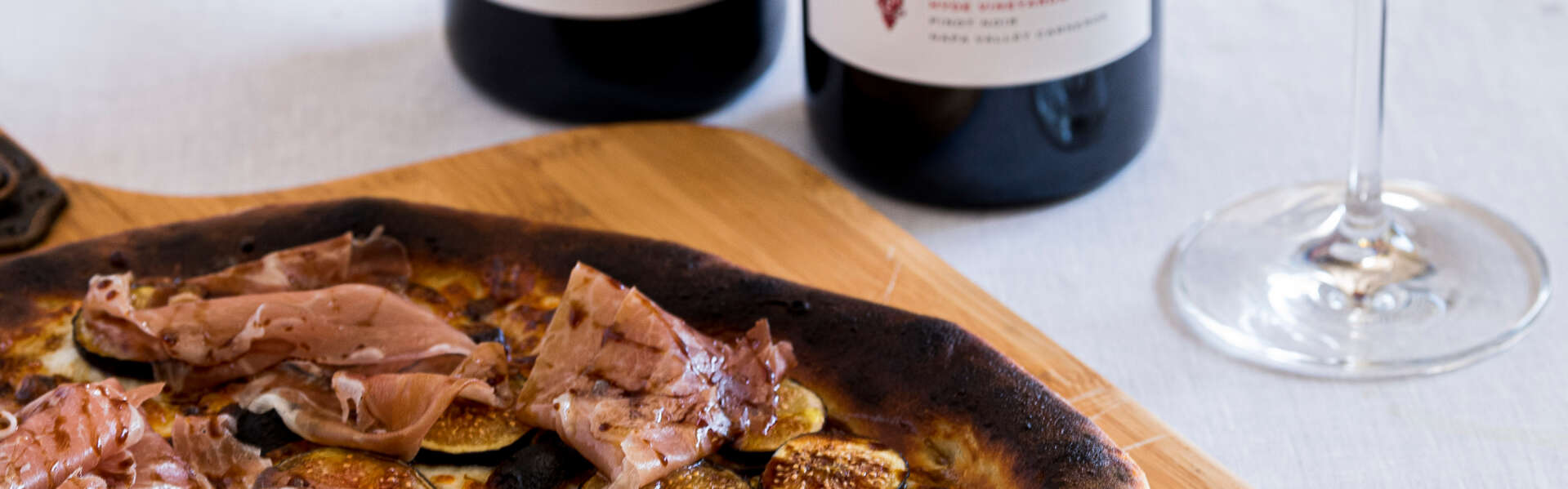 Davies Vineyards Pinots paired with Fig and Prosciutto Pizza with Balsamic Drizzle