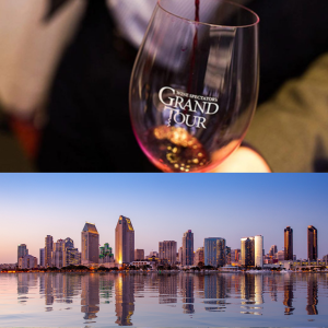 WSGT glass and skyline of San Diego, CA