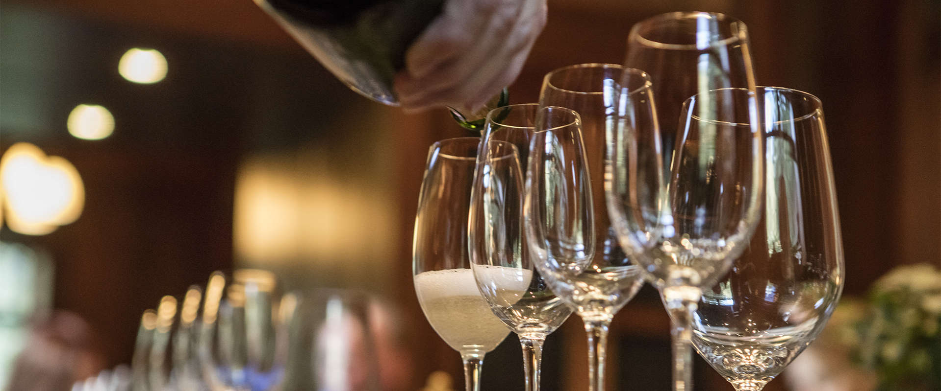 Schramsberg sparkling wine being poured for a tasting