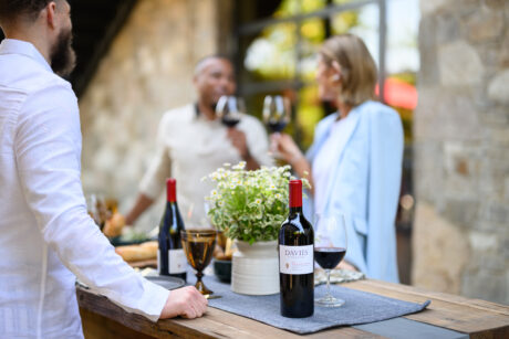 A couple tasting at Davies Vineyards