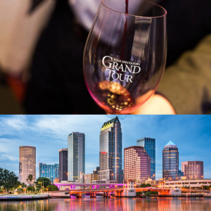 WSGT glass and skyline of Tampa, FL
