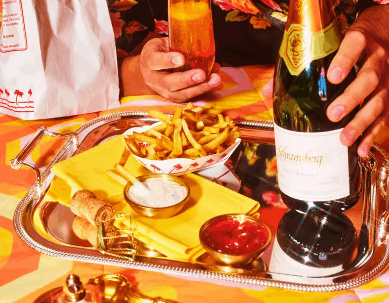 In-N-Out french fries with Schamsberg Blanc de Blancs